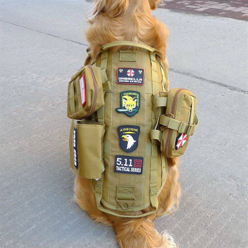 宠物狗战术背心衣服中大型犬秋冬德牧狗马甲金毛马犬泰迪抱婴袋背