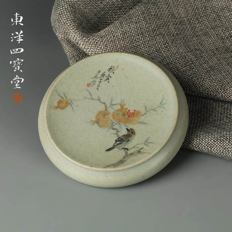 匠人手造+秋实图笔舔手绘仿古瓷器摆件景德镇陶瓷大师手绘毛笔舔