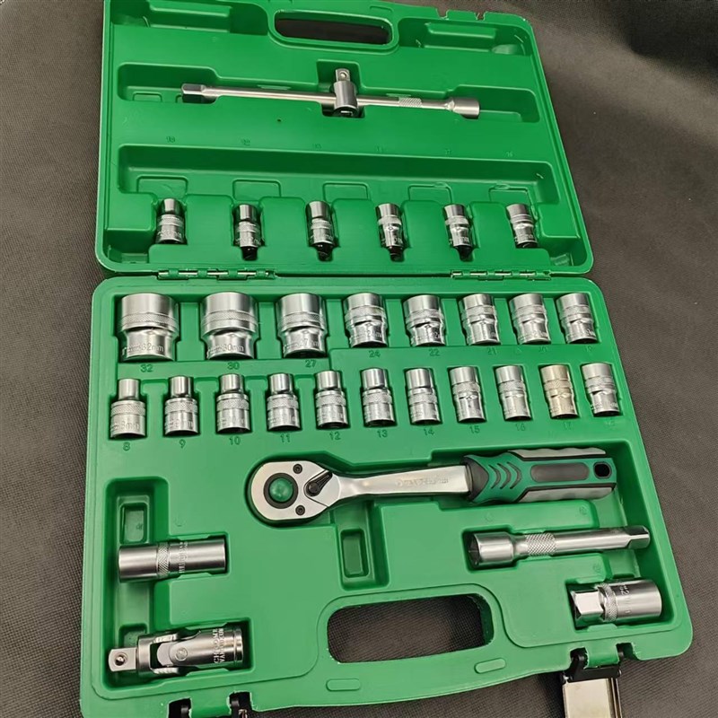 32件套筒组套工具套装汽修机修12.5mm 大飞72齿棘轮套头 8-32滑杆