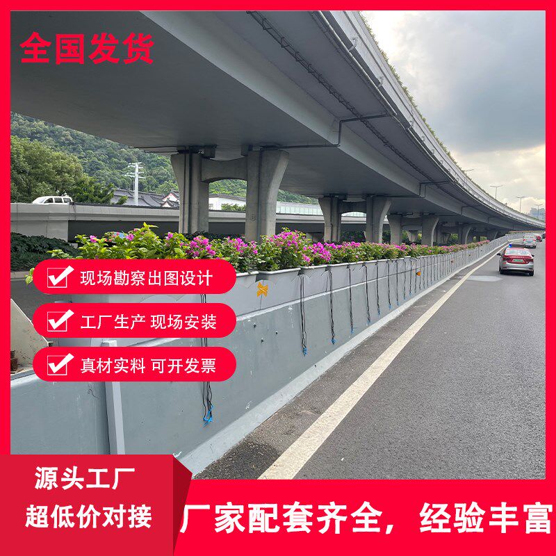 定制不锈钢桥墩花槽PP花盆高架桥市区立交桥石墩绿化花架花槽设施