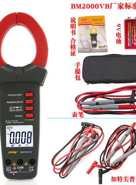 现货速发麟基滨江BM2000VA2000V2000A交流带浪涌钳形用电表防烧高