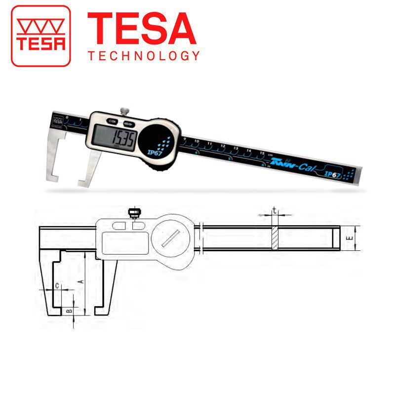 瑞士TESA 外沟槽数显卡尺 0-150MM 00590309