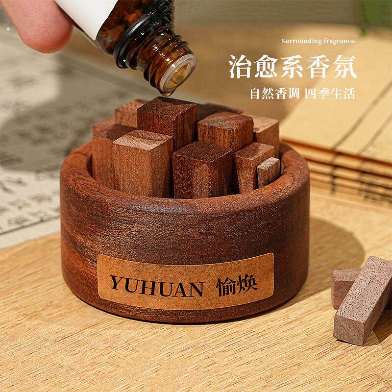 小柴堆扩香木香薰摆件精油家用车载拓香器摆件卧室内熏香小众礼物