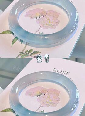 新中式琉璃素圈手镯女轻奢小众精致白月光手镯古风汉服配饰禁步