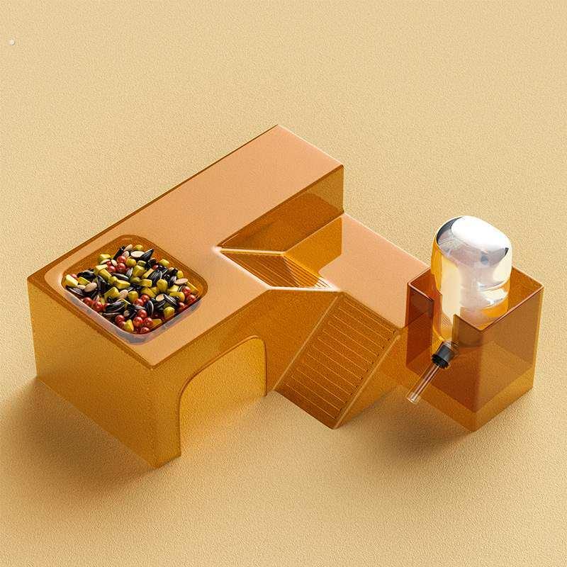 仓鼠笼平台仓鼠窝全景透明仓鼠跑道小宠窝别墅水壶食盆造景用品