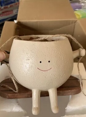 秋千摇篮花盆摆件家居庭院设计秋千设计花园精灵世界可爱花盆日式