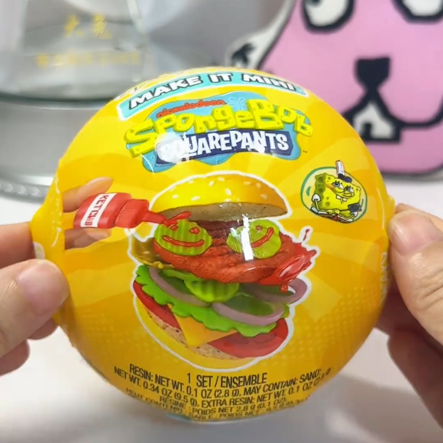 正版Mini海绵宝宝联名球DIY迷你盲球海绵宝宝玩具球食物场景摆件6
