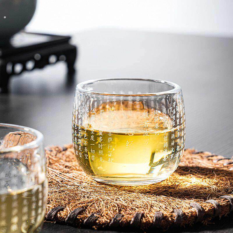 透明玻璃杯功夫茶杯扳指杯小酒杯白酒杯泡茶杯主人杯品茶杯透明玻