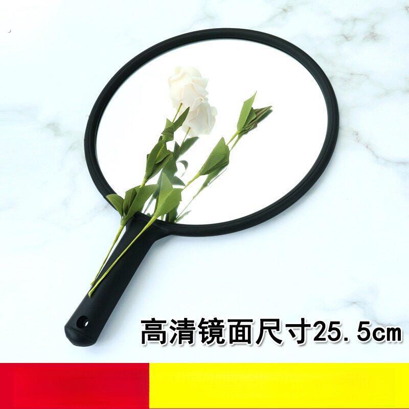 发廊后背镜理髲师专用大号手镜专业美发镜子圆形手柄化妆后照镜子