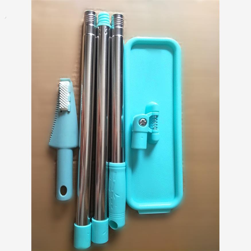 三节杆静电平板拖把家政专用不锈钢杆瓷砖地拖旋转超细墩布一拖净