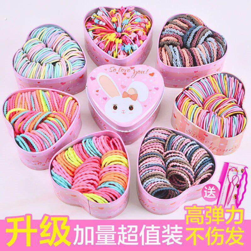 橡筋扎头发高马尾专用皮筋小孩皮筋不伤头发婴儿扎小啾啾发圈彩色