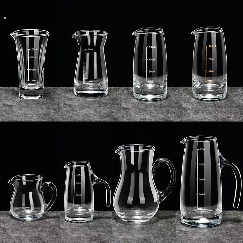 无铅玻璃白酒分酒器80壶小号公杯带刻度酒具烧酒杯酒店饭店常用款