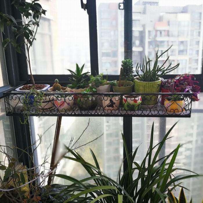 欧式包邮阳台花架窗户悬挂多肉铁艺花盆架客厅窗台壁挂式绿萝花架