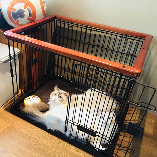 木质狗笼子狗窝带厕所柴犬博美大中小型犬宠物室内围栏栅栏隔离门