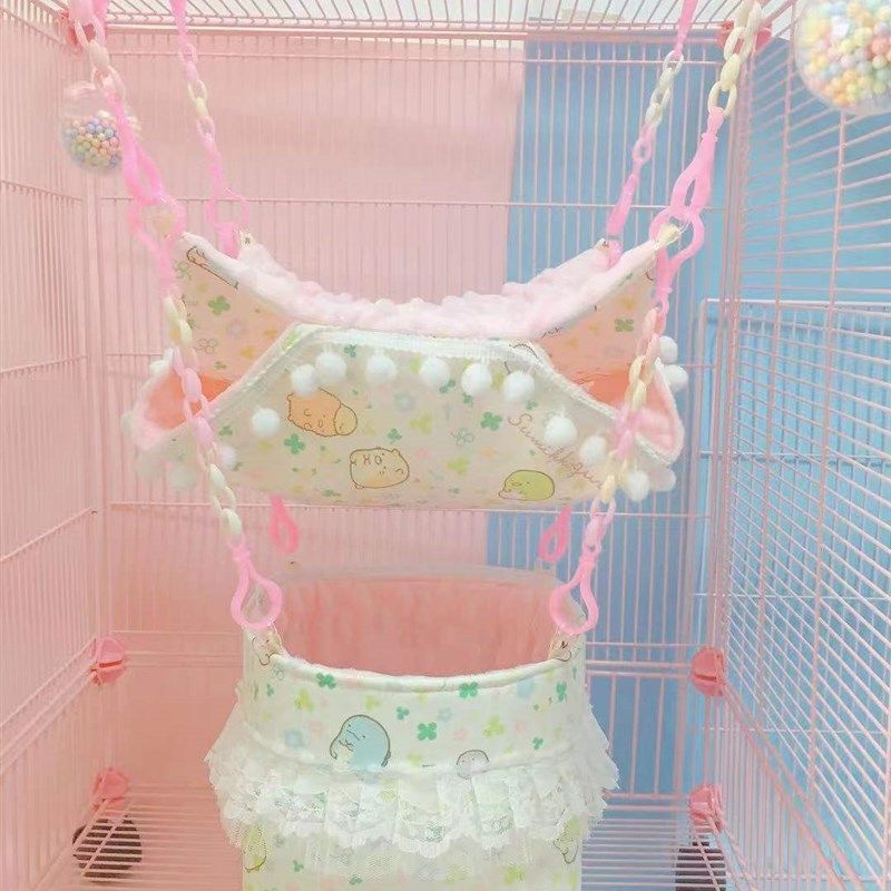 四季款蜜袋鼯用品宠物套装飞鼠花枝鼠鹦鹉双层吊床睡窝睡袋