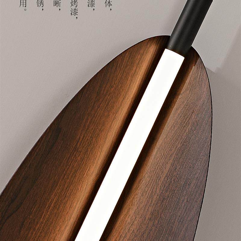 中山古镇展厅日式侘寂风茶室吊灯设计师个性创意复古树叶餐桌饭厅