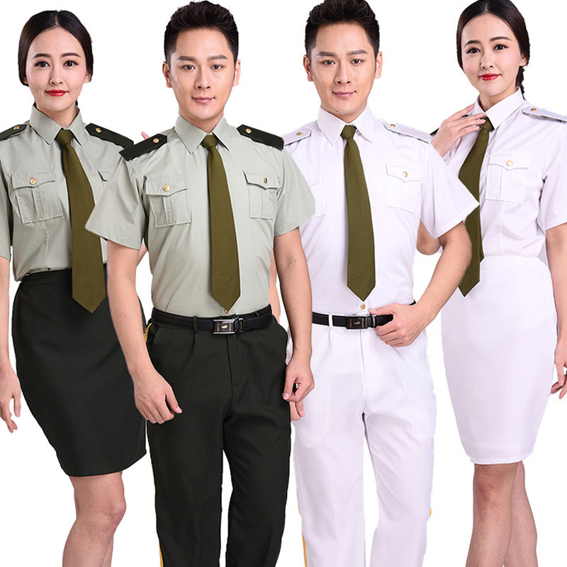 国旗班护旗手服装短袖夏季升旗手护卫队演出服装仪仗队礼宾服男女