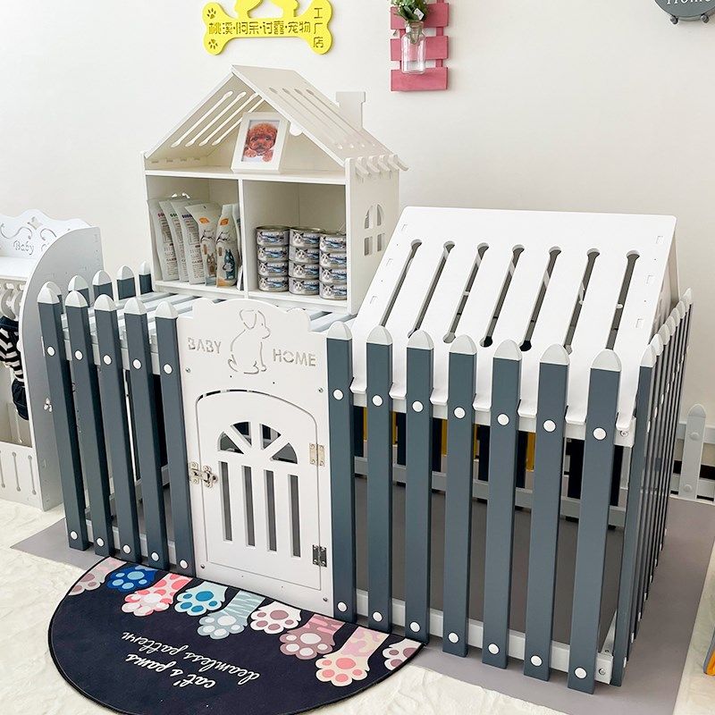 宠物狗别墅塑料围栏笼子置物架博美斗牛犬室内小型犬栅栏可置物