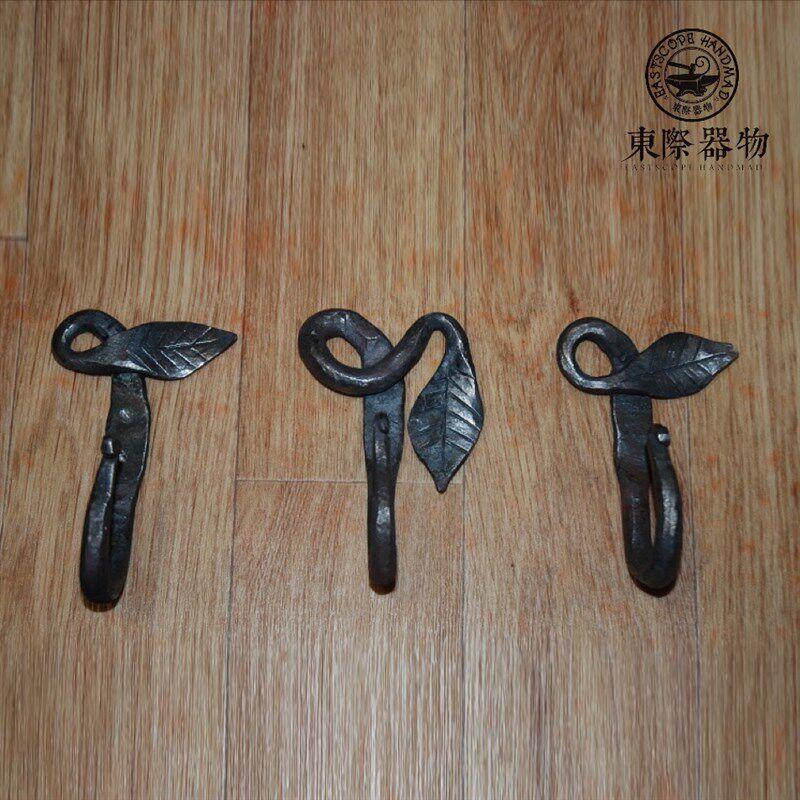东际器物手工锻打花园杂货 欧式复古铁艺 钉子挂钩 铸铁园艺用品