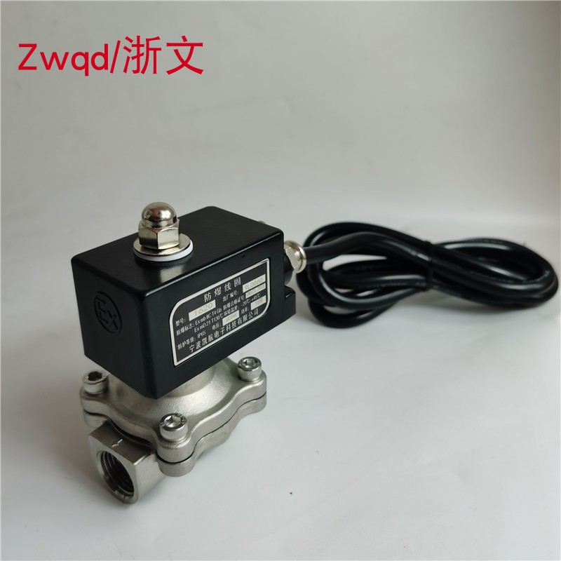 304不锈钢防爆电磁阀二通常闭4分DN15 6分DN20 G1/2 3/4气阀水阀