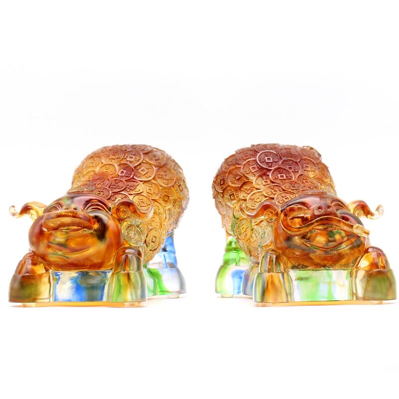 琉璃生肖猪招财动物可爱装饰品定制生日礼物礼品工艺品小摆件酒柜