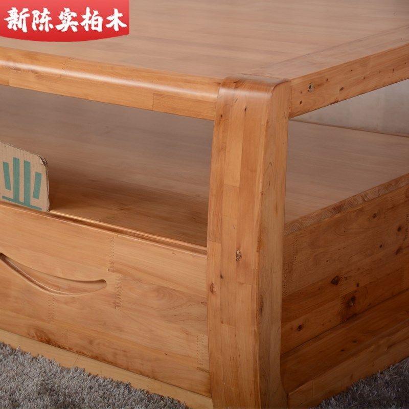 全实木柏木茶几弧形电视柜 弧形茶几成都陈实家居两用双层 长简易