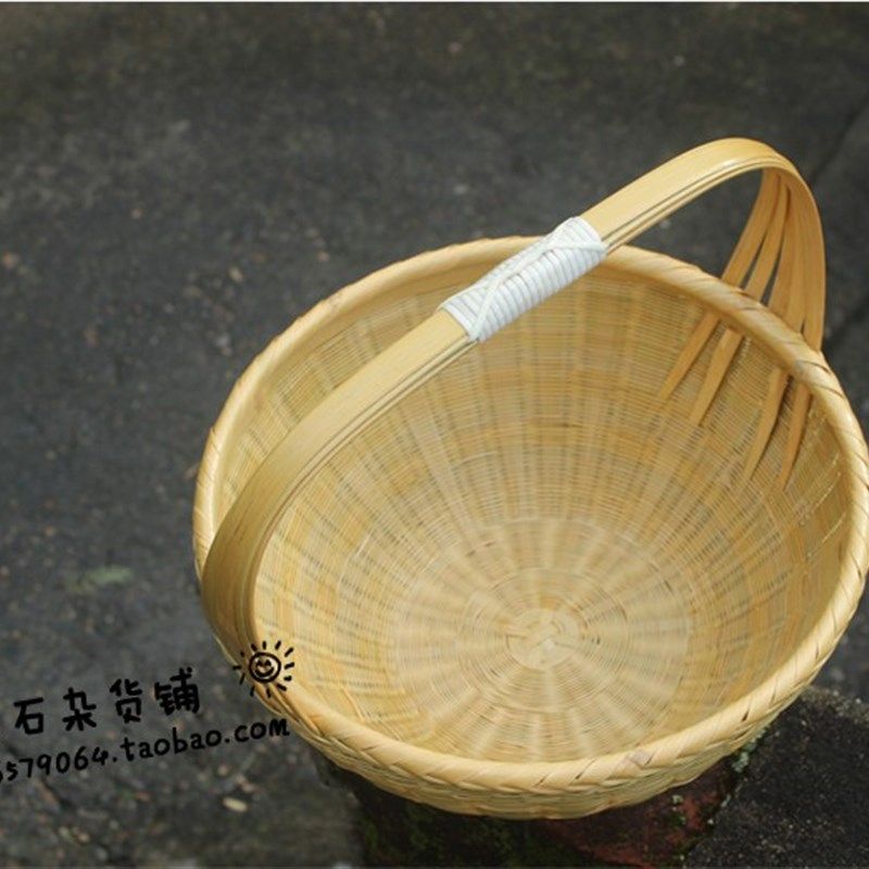 传统纯手工竹青编 提篮 食盒 竹篮工艺精湛民间手艺人需定制