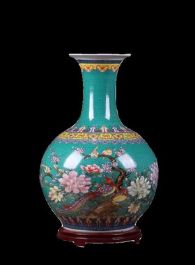 釉上彩成瓷花瓶陶瓷花瓶釉上粉彩新彩斗彩白胎花瓶白胎仿古造型