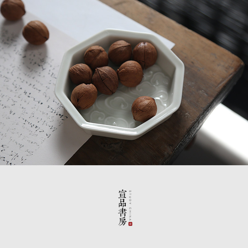 景德镇陶瓷墨碟墨盘学生初学者毛笔书法国画小墨蝶笔舔多功能砚台