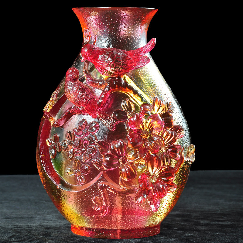 琉璃轻奢花瓶摆件家居客厅插花大号电视柜装饰品创意摆设结婚礼品
