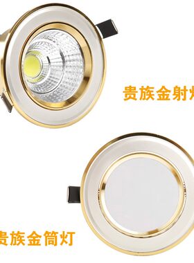 玫瑰金筒灯led射灯天花灯嵌入式轻奢背景墙客厅卧室孔灯7.5三色
