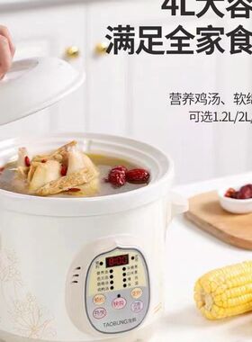 全自动煮粥神器熬粥锅炖盅快速电炖汤锅养生锅预约煲汤电砂锅保温