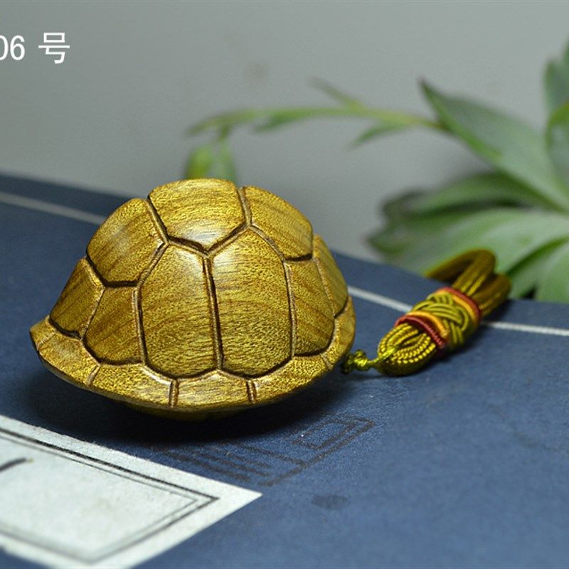 金丝楠木手工雕刻把件 富甲一方木雕文玩 乌龟壳收藏把玩礼品