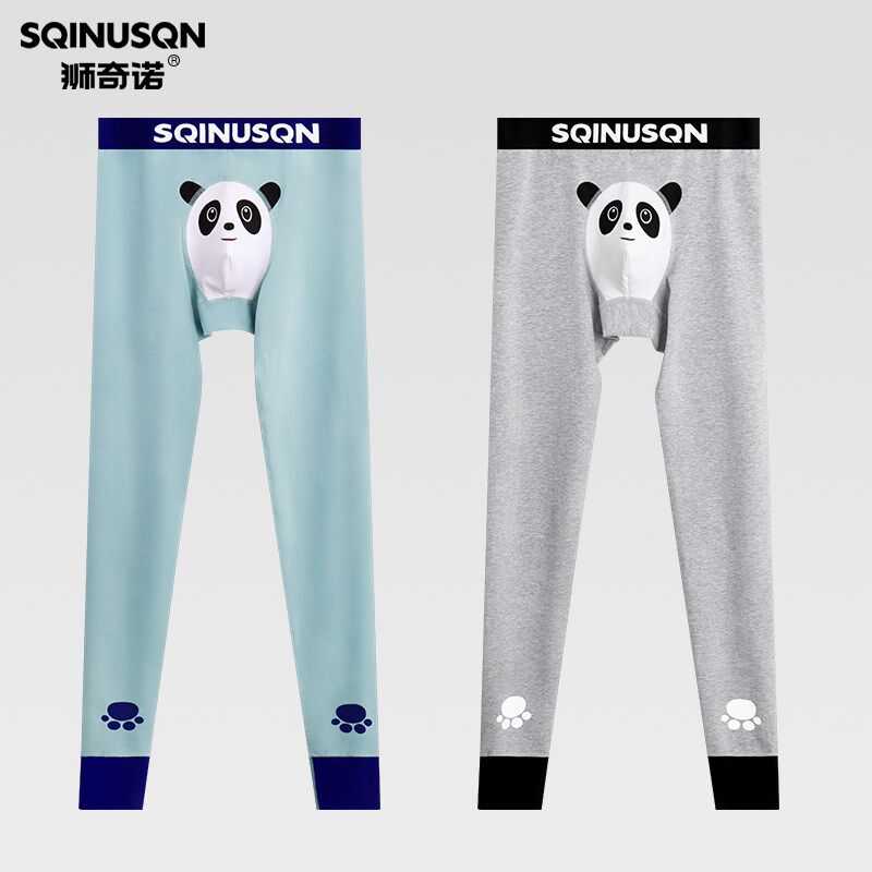 SQINUSQN/狮奇诺卡通男士秋裤打底裤男生衬裤线裤薄棉裤舒适保暖