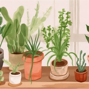布纸有爱 种植希望 日式原木风装饰画小清新卧室床头绿植治愈挂画