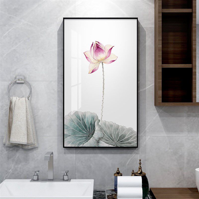 起贝新中式卫生间防水画洗手间门口挂画浴室厕所装饰画免钉免打孔
