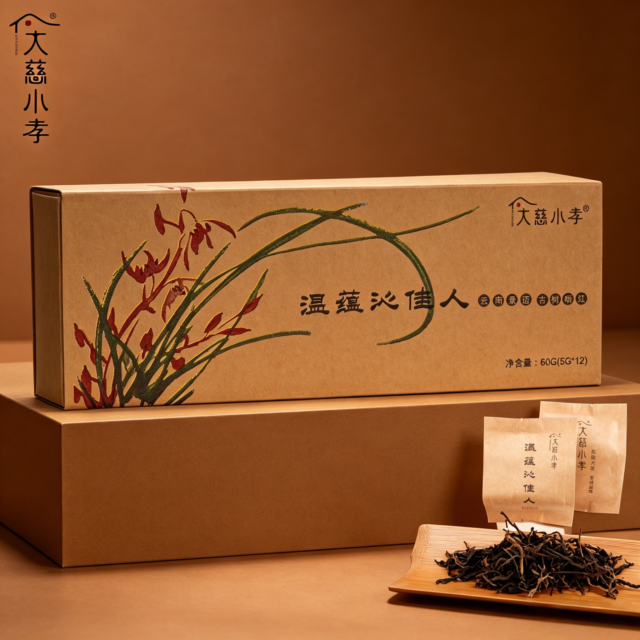 [温蕴沁佳人]2022年景迈古树晒红茶大叶种滇红 5g*12/盒 女士佳饮
