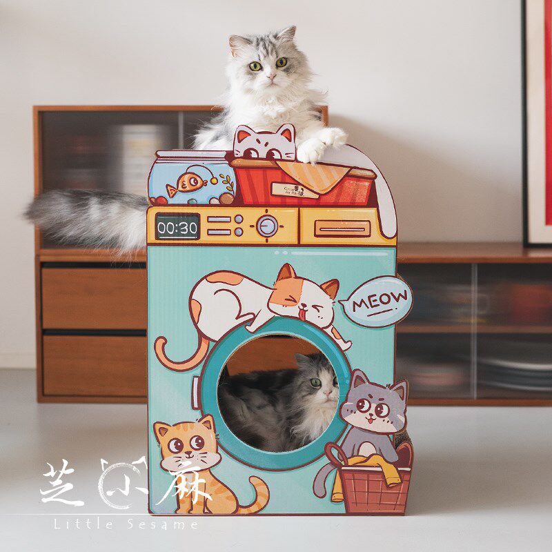 芝小麻洗衣机双层猫抓板耐抓耐磨瓦楞纸保护沙发防猫抓磨爪猫玩具
