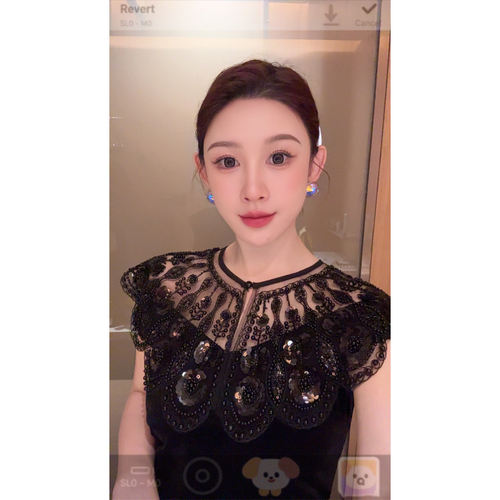 新款琉璃珠花古典美感披肩WW303