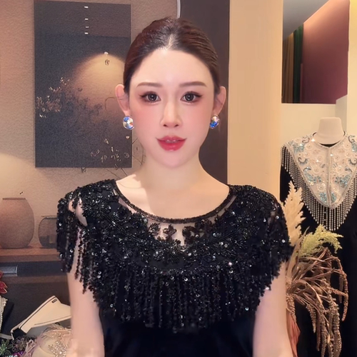新中式华丽百合花朵灵动流苏时尚百搭套头款披肩WW331