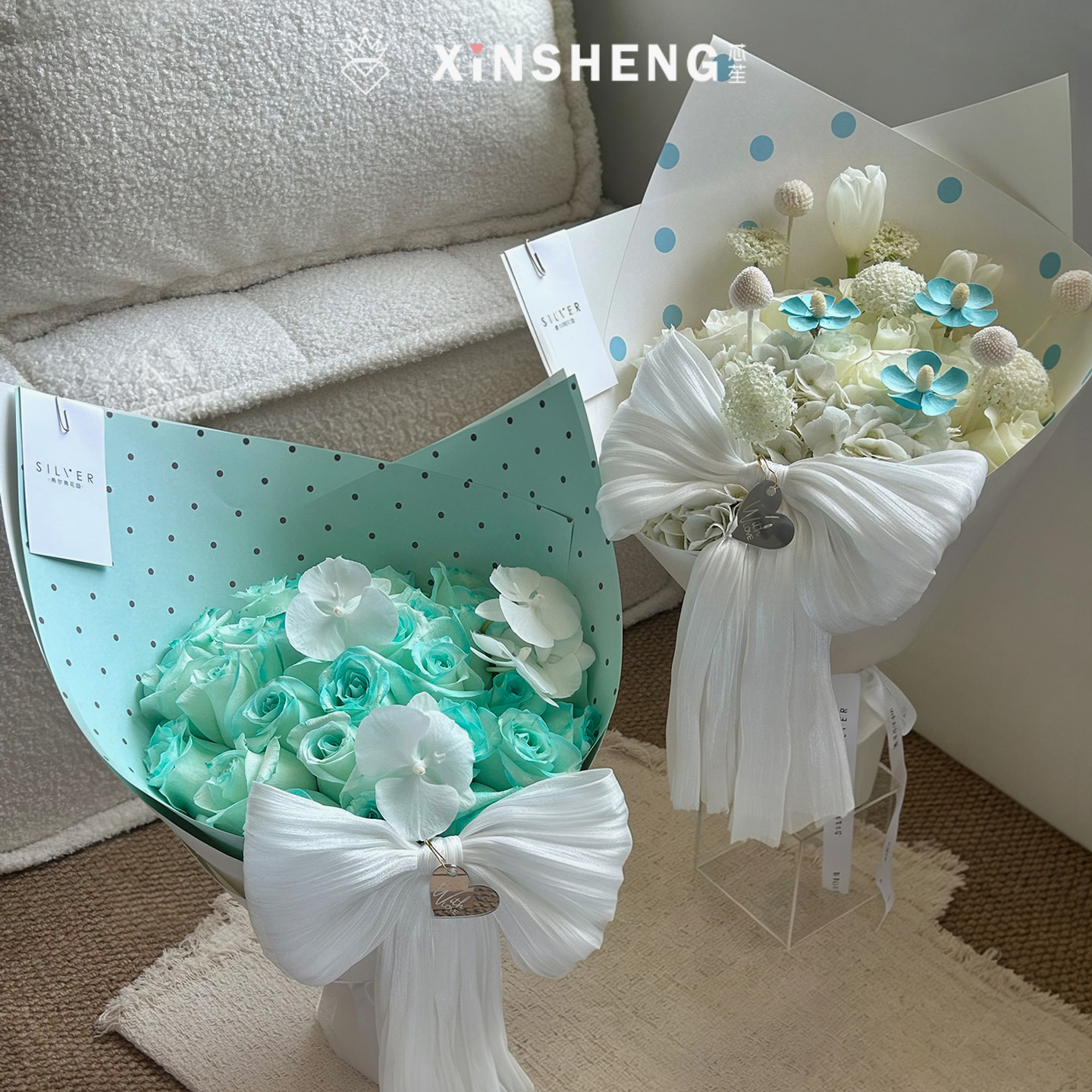 芯苼 原创韩风波点系列鲜花束极简ins风包花纸礼物包装纸花艺材料