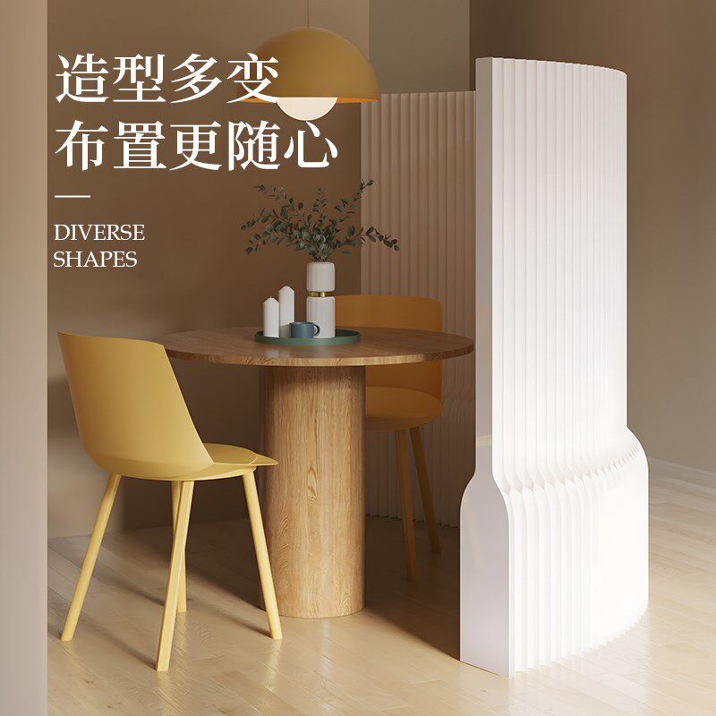 十八纸轻浅屏风隔断栅栏围栏可折叠移动墙纸玄关客厅房间背景墙