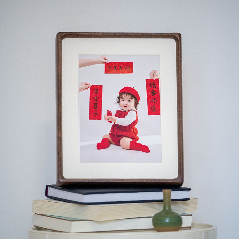 照片打印加相框摆台diy定制洗相片挂墙全家福照6寸高级感实木画框