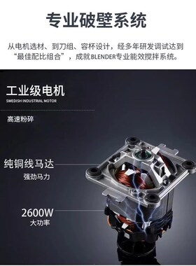 飞牛破壁机商用低音定时款大容量豆浆料理榨汁搅拌沙冰机带罩隔音