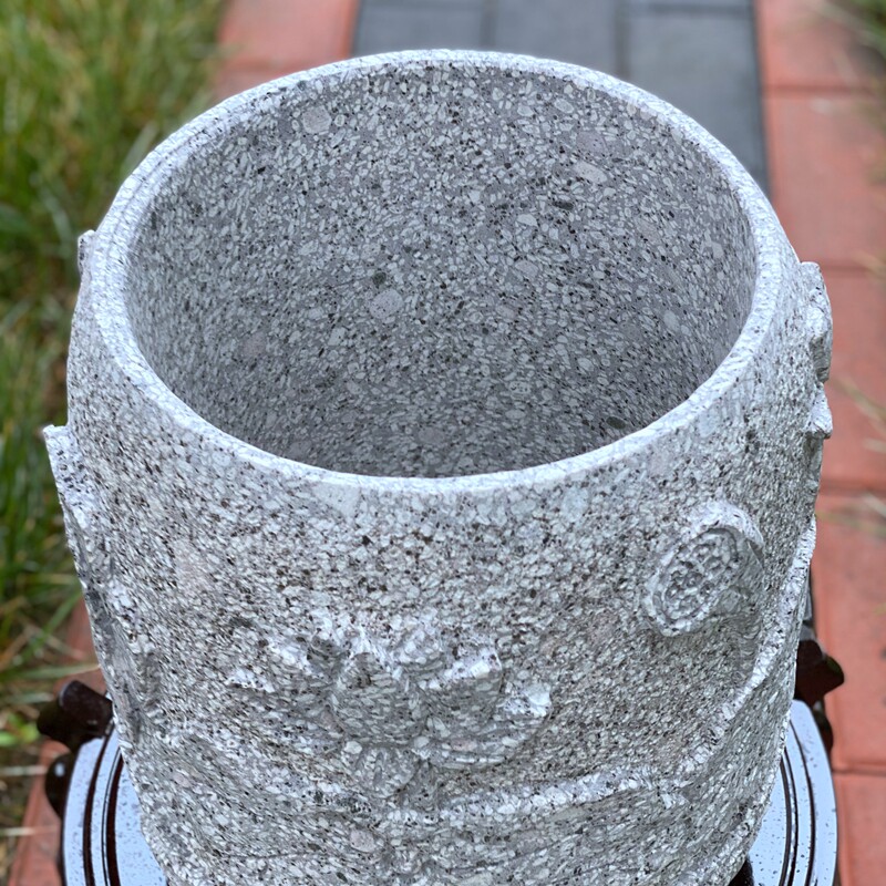 麦饭石水缸水桶 净水器 饮水机茶道 储水罐手工雕刻 浮雕