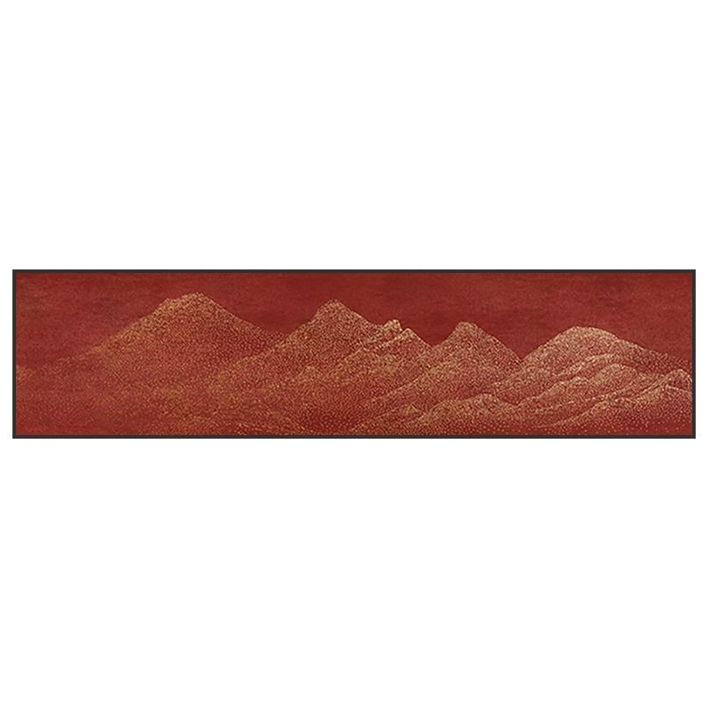 新中式横版装饰画红色抽象极简轻奢山水客厅茶室卧室床头壁画挂画