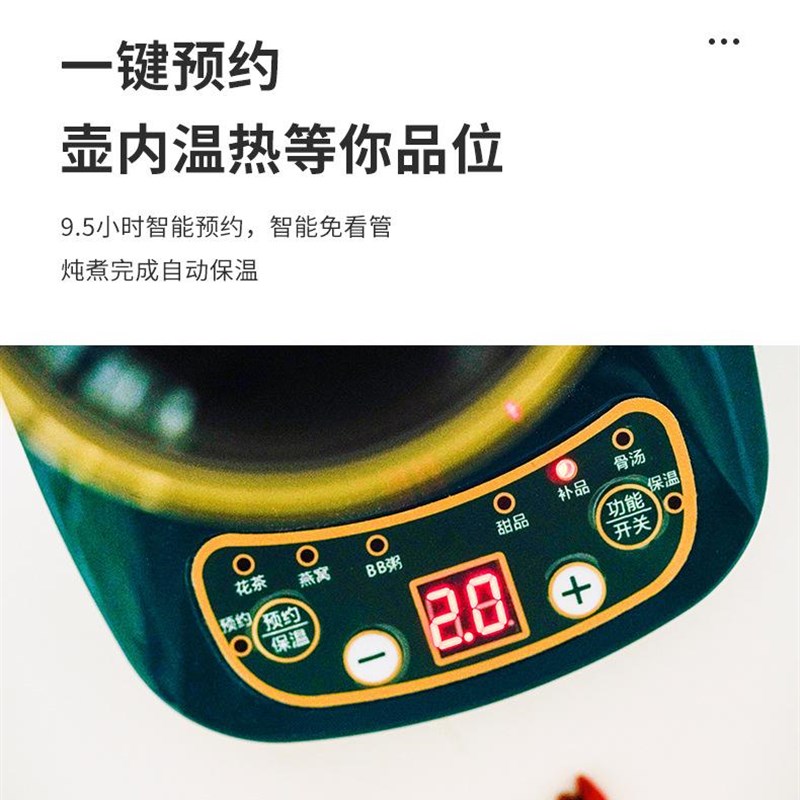 养生煮电炖杯多功能办公室小型自动陶瓷全迷你粥壶家用电热小盅人