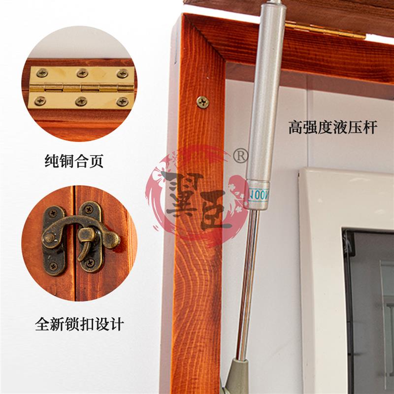 新中式带衣帽钩香樟实木电表箱装饰画强弱电箱盒光纤多媒体遮挡箱
