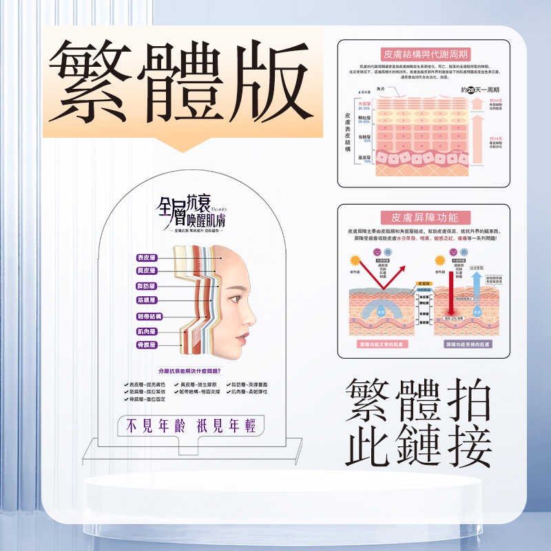医美抗衰亚克力立牌皮肤结构咨询轻奢风展示架