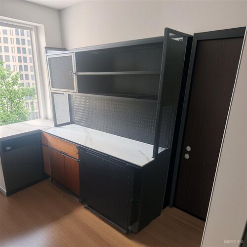 餐边柜复古收纳美式loft厨房餐厅酒吧咖啡柜一体落地靠墙酒水柜